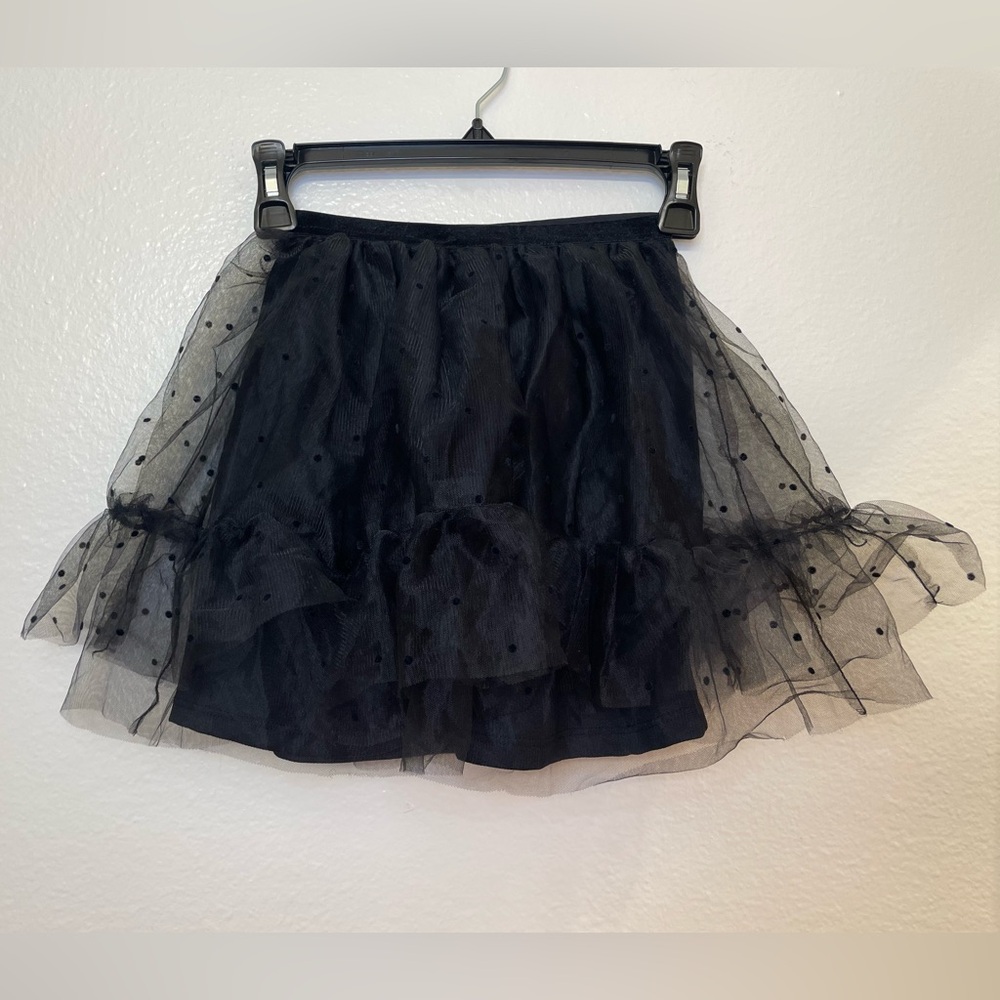 Zara NWT Girl’s Black Polka Dot Tulle Skirt‎ Size 9-10